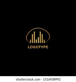 Golden Abstract Building logo icon for business or company identity 