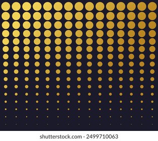 Golden abstract dots and dark background.