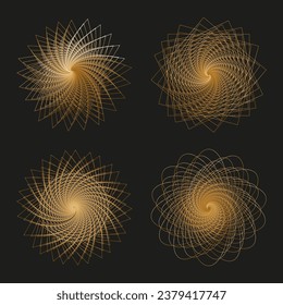 Goldene abstrakte Elemente. Vektorgrafik einzeln 