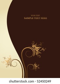 golden abstract floral background