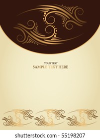 golden abstract floral background