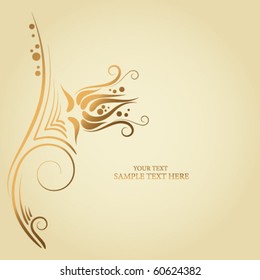 golden abstract floral background