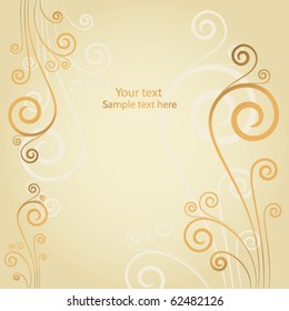 golden abstract floral background