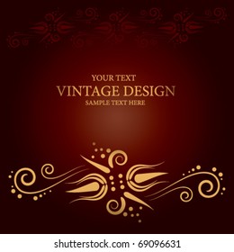 golden abstract floral background