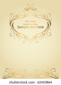 golden abstract floral background with place for your text