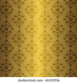 Golden abstract floral seamless pattern (vector EPS 10)