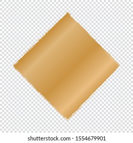 golden abstract frame on transparent background