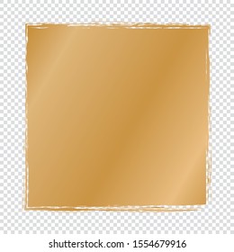 golden abstract frame on transparent background