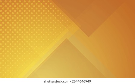 Golden Abstract Geometric Background with Halftone Dots and Soft Gradients, Perfect for Modern Presentations and Creative Design Projects, Warm Tones and Dynamic Shapes