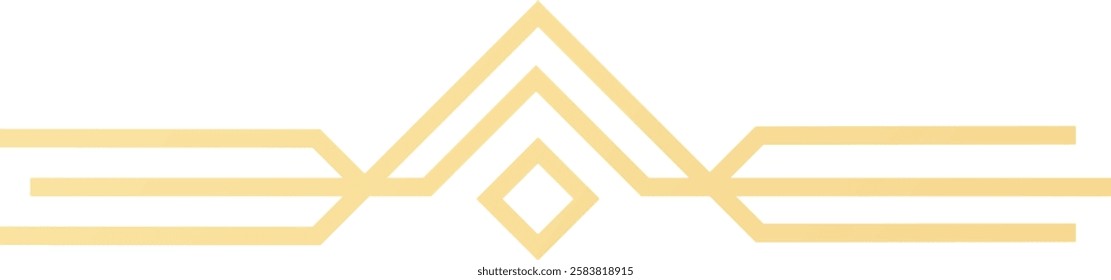 Golden abstract geometric lines forming a triangle and diamond shape against a clean white background, creating an elegant and minimalistic design that exudes modern luxury