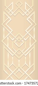 Golden abstract geometric ornament. Art deco style, trendy vintage design element. Gold grill on a white background. Template with parallel lines with gold gradient.