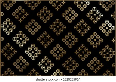 Goldenes abstraktes geometrisches Muster in Vintage-Modedesign, Premium-Tapete. Luxus, goldener Vektorhintergrund. Einfache minimalistische grafische Ornamente. 