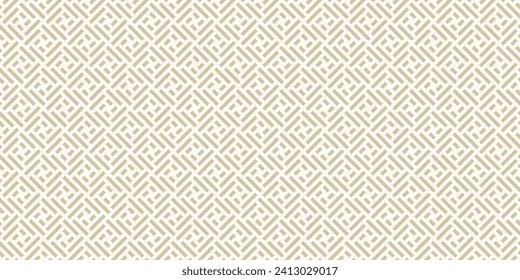 Golden abstract geometric seamless pattern. Stylish minimal ornament with lines, squares, grid, repeat tiles. Simple gold and white geo texture. Modern geometrical background. Luxury vector design - Powered by Shutterstock - Get 15% off with code: PIKWIZARD15