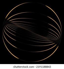 Golden abstract geometric sparkles element. Luxury golden shiny frame. Gold shiny glowing frame with particles.