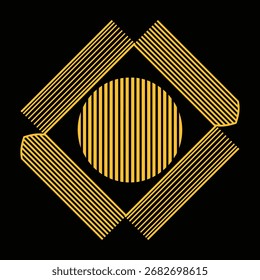 Golden abstract halftone design element with modern circular dot pattern on white background. Perfect for digital art, branding, posters, logos, and stylish graphic design projects.