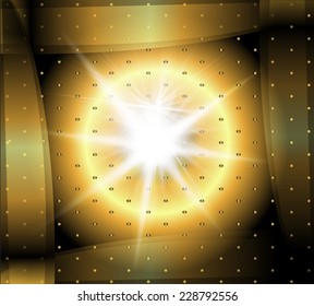 Golden Abstract hi-technology background with burst 