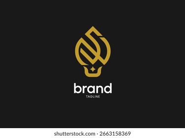 Icono abstracto de oro con elemento de estrella para la marca