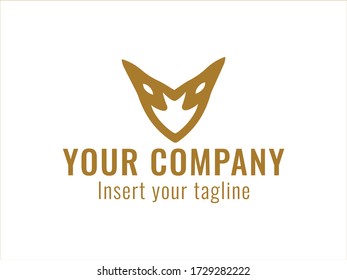 Golden abstract logo for commercial use. vector.