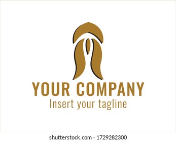 Golden abstract logo for commercial use. vector.