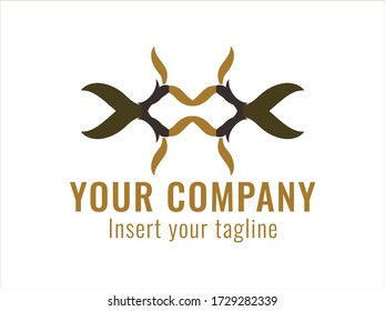 Golden abstract logo for commercial use. vector.