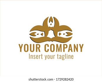 Golden abstract logo for commercial use. vector.