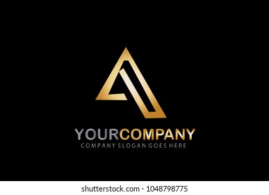Golden Abstract A Logo Design