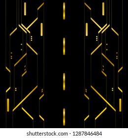 golden abstract luxury digital data and technology concept, background
