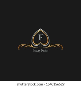 Golden Abstract Luxury Letter F logo icon design concept for hotel, fashion, boutique and more business identity.