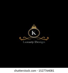 Golden  Abstract Luxury letter K logo icon design concept.