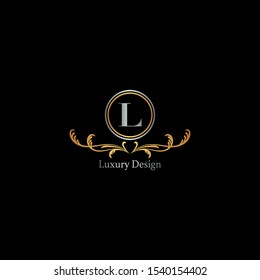 Golden Abstract Luxury Letter L Logo Stock Vector (Royalty Free ...