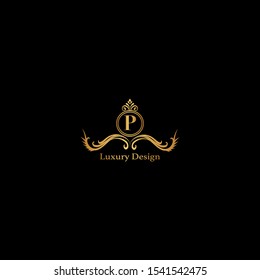 Golden Abstract Luxury Letter P logo icon design concept for hotel, fashion, boutique and more business identity.