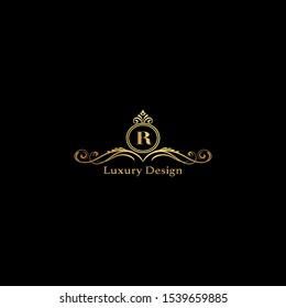 Golden Abstract Luxury Letter R logo icon design concept for hotel, fashion, boutique and more business identity.