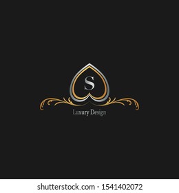 Golden Abstract Luxury Letter S logo icon design concept for hotel, fashion, boutique and more business identity.