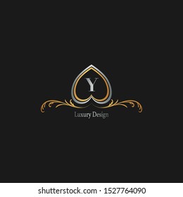 Golden  Abstract Luxury letter Y logo icon design concept.