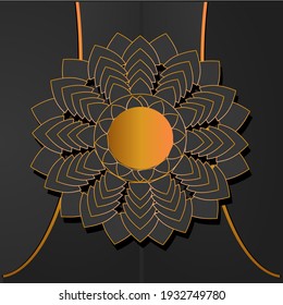 Golden abstract Mandal ornate pattern for background, invitations, cards, premium templates.