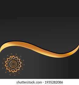 Golden abstract Mandal ornate pattern for background, invitations, cards, premium templates.