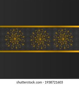 Golden abstract Mandal ornate pattern for background, invitations, cards, premium templates.