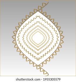 Golden abstract Mandal ornate pattern for background, invitations, cards, premium templates.