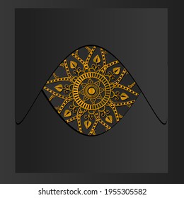 Golden abstract Mandal ornate patrón para fondo, invitaciones, tarjetas, plantillas premium.
