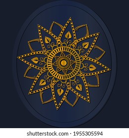 Golden abstract Mandal ornate pattern for background, invitations, cards, premium templates.