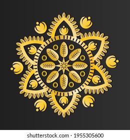 Golden abstract Mandal ornate pattern for background, invitations, cards, premium templates.