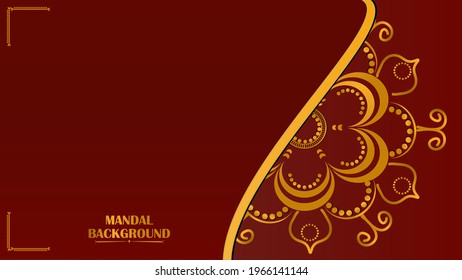Golden abstract Mandal ornate patrón para fondo, invitaciones, tarjetas, plantillas premium.