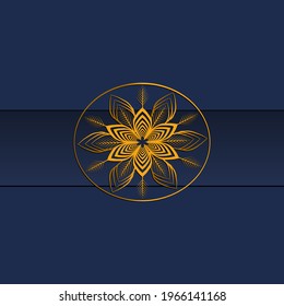 Golden abstract Mandal ornate pattern for background, invitations, cards, premium templates.