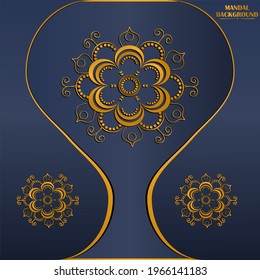 Golden abstract Mandal ornate pattern for background, invitations, cards, premium templates.