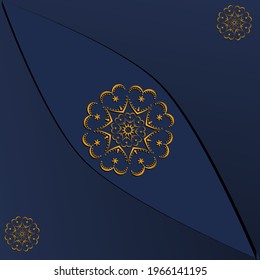 Golden abstract Mandal ornate pattern for background, invitations, cards, premium templates.