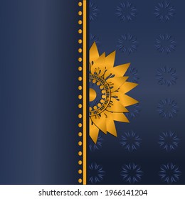 Golden abstract Mandal ornate pattern for background, invitations, cards, premium templates.