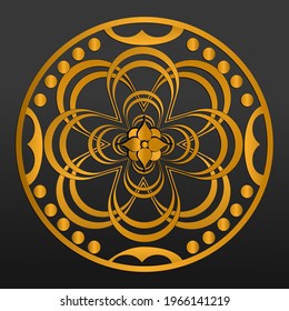 Golden abstract Mandal ornate pattern for background, invitations, cards, premium templates.