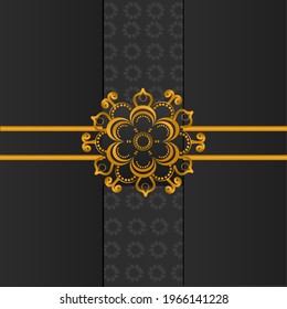 Golden abstract Mandal ornate pattern for background, invitations, cards, premium templates.