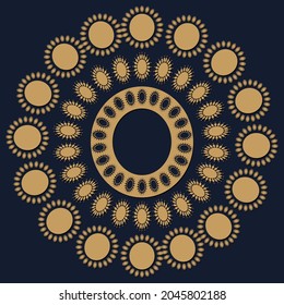 Golden abstract Mandal ornate pattern for backgrounds, invitations, cards, premium templates.