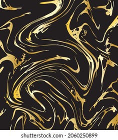 golden abstract marble design on black background